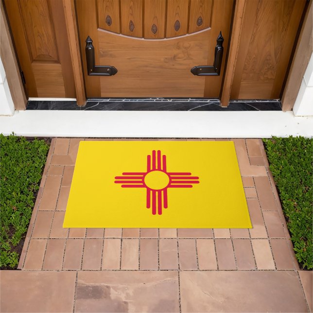Dynamische Flag-Grafik des Staates New Mexiko auf  Fußmatte (Außenbereich)