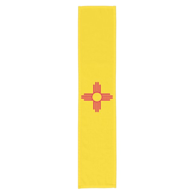 Dynamische Flag-Grafik des Staates New Mexiko auf  Kurzer Tischläufer (Vorderseite)