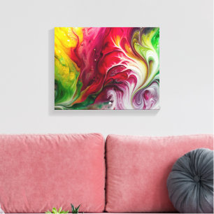 Dynamische Fluid-Kunst: farbiges Acryldesign Leinwanddruck