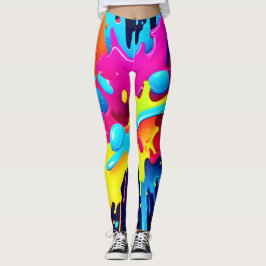 Dynamische fluoreszierende Farbstreifen Leggings