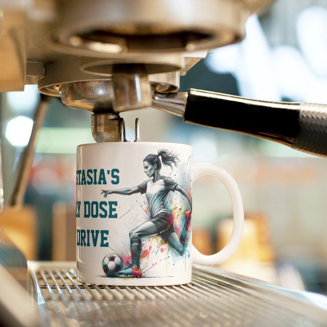 Dynamische Fußball-Spielaktion motivierend Kaffeetasse (Von Creator hochgeladen)