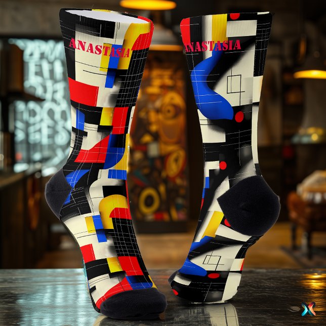 Dynamische geometrische Socken mit fettfarbigen Ak (Von Creator hochgeladen)