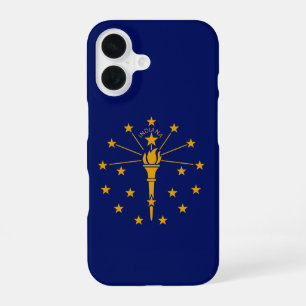 Dynamische Grafik der Flagge des Bundesstaates Ind iPhone 16 Hülle