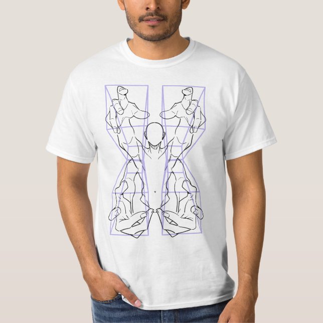 Dynamische Hände und Abstrakte Gesichtskunst T-Shirt (Vorderseite)