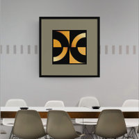 Dynamische Kurven: Minimalistisch orange auf schwa