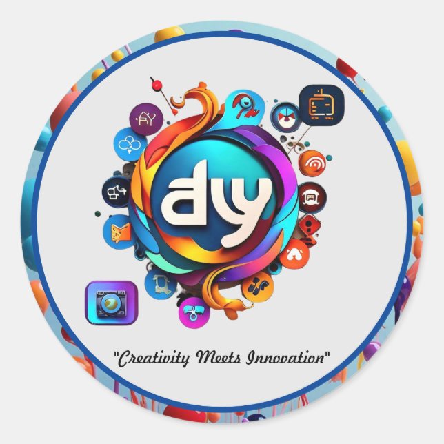 "Dynamische Logos mit kreativem Flair" Runder Aufkleber (Vorderseite)