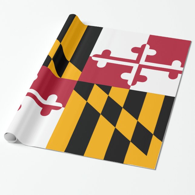 Dynamische Maryland-Staatsflagge Geschenkpapier (Ungerollt)