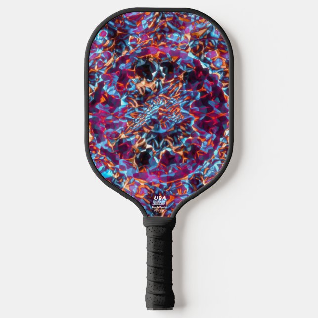 Dynamische mehrfarbige abstrakte kosmische Textur Pickleball Schläger (Vorderseite)