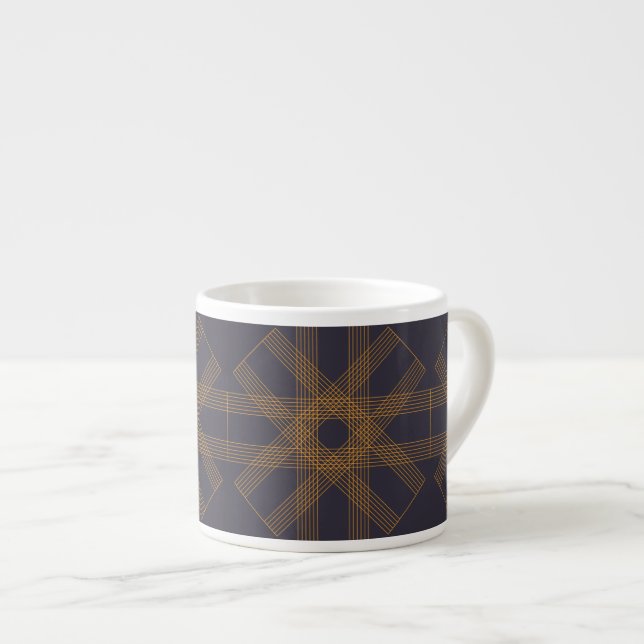 Dynamische, moderne, coole, abstrakte Linienmuster Espressotasse (Vorderseite Rechts)