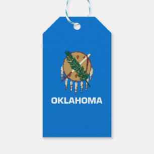 Dynamische Oklahoma-Staats-Flaggen-Grafik auf a Geschenkanhänger
