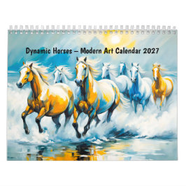 Dynamische Pferde – Moderner Kunstkalender Kalender