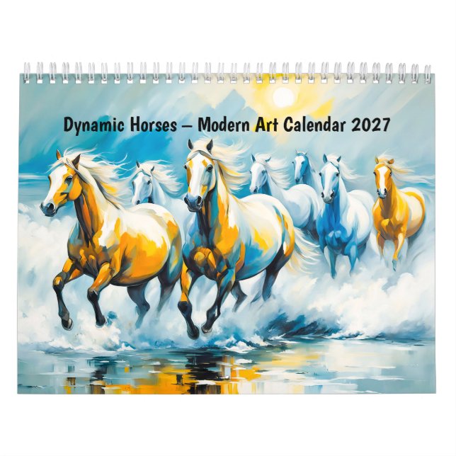 Dynamische Pferde – Moderner Kunstkalender Kalender (Titelbild)