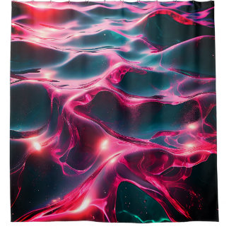 "Dynamische rosa und blaue Wasserarme" Duschvorhang