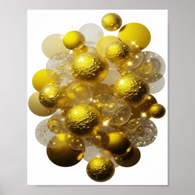 Dynamische Silber GOLDENE GLITZERBALLEN DES LICHTS Poster (Vorne)
