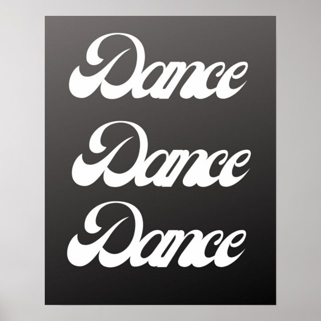 Dynamische Tanztypografie - Motivierend Wall Art Poster (Vorne)