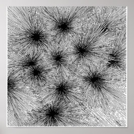 Dynamische Tintenspritzer Abstract Coloring Seite Poster