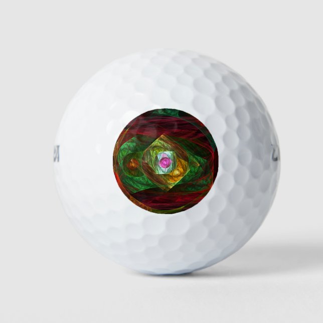 Dynamische Verbindungen Abstrakte Kunst Golfball (Vorderseite)