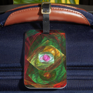 Dynamische Verbindungen Leuchtende Abstrakte Frakt Gepäckanhänger