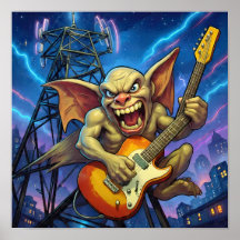 Dynamische Vollfarbiglustration: Grumpy Gargoyle