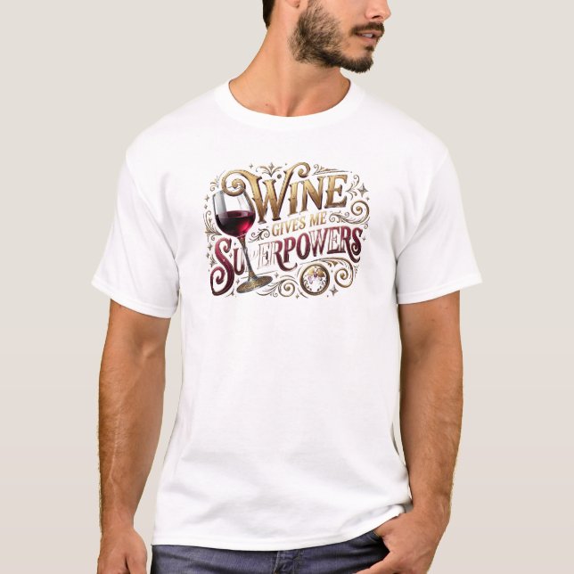 Dynamische WINE-SUPERKRÄFTE Designer-Grafik T-Shirt (Vorderseite)