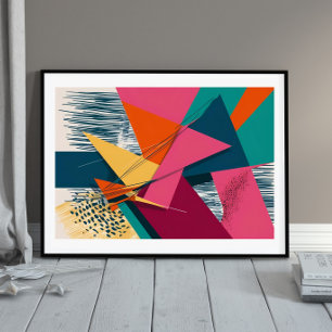 Dynamische Winkel und Farbexplosion Poster