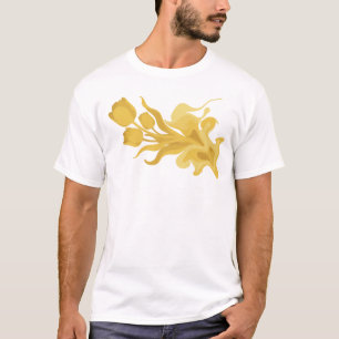 Dynamischer ABSTRACT FLOWER Modeaufdruck T-Shirt