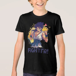 Dynamischer Anime-Kämpfer-T - Shirt