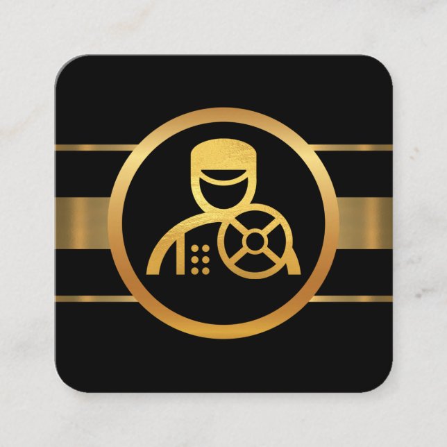 Dynamischer Chauffeur Quadratische Visitenkarte (Vorderseite)