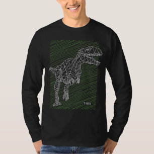 Dynamischer Dino: T-Rex Illustrationslinien T-Shirt