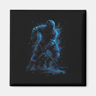 Dynamischer Eishockeyspieler - Sport Winter Schlit Magnet