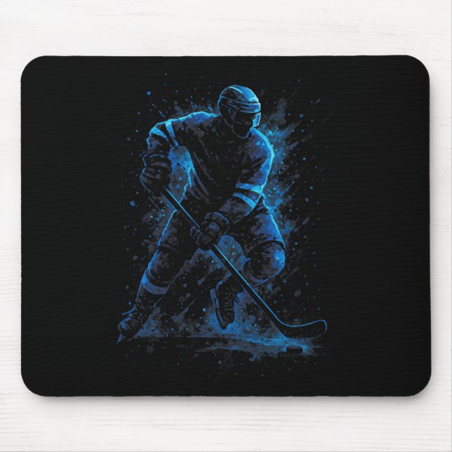 Dynamischer Eishockeyspieler - Sport Winter Schlit Mousepad (Vorne)