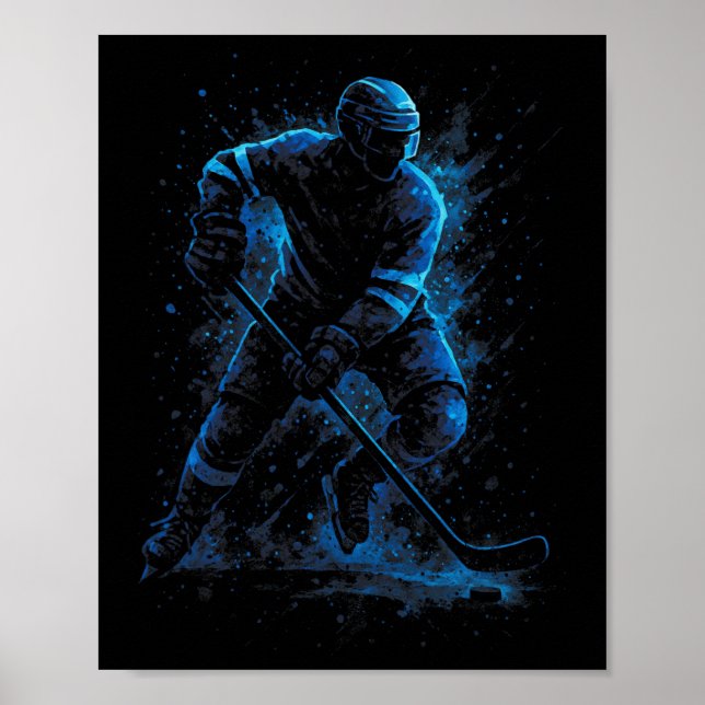 Dynamischer Eishockeyspieler - Sport Winter Schlit Poster (Vorne)