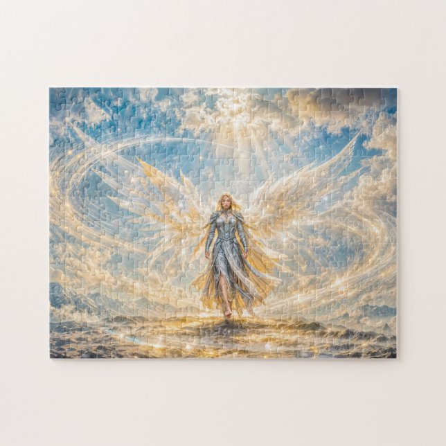 Dynamischer Fantasy-Engel im strahlenden atmosphär Puzzle (Horizontal)