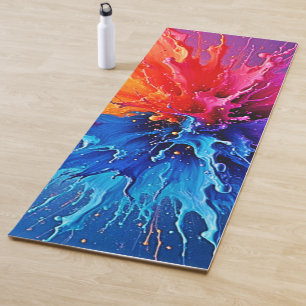 Dynamischer Farbdruck Abstrakt Yogamatte