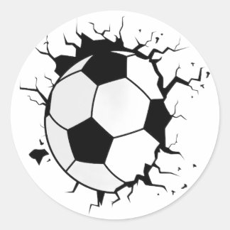 Dynamischer Fußball-Play-Aufkleber Runder Aufkleber