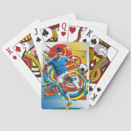 Dynamischer Fußballspieler in Aktion Spielkarten