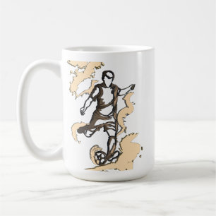 Dynamischer Fußballspieler Kaffeetasse