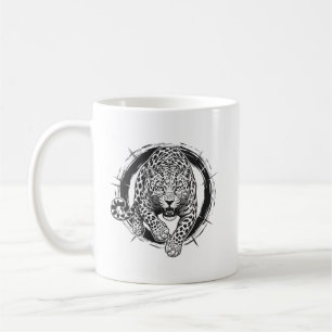 Dynamischer Leopard / Jaguar Angriffs-Kaffeebecher Kaffeetasse
