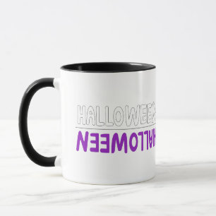 Dynamischer Lila Halloween-Text mit fett Energie Tasse