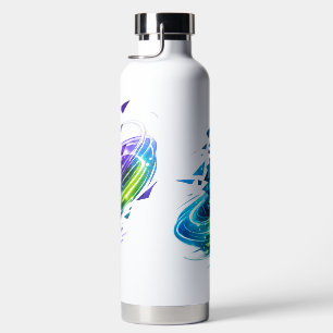 Dynamischer Neon-Abstrakter Fußball Trinkflasche