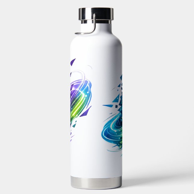 Dynamischer Neon-Abstrakter Fußball Trinkflasche (Rechts)