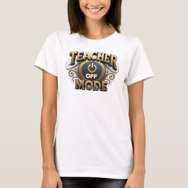 Dynamischer Orange TEACH MODE OFF Kunstdruck T-Shirt (Vorderseite)