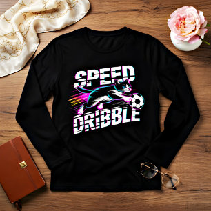 Dynamischer schneller Katzenfußball für Frauen Tri-Blend Shirt