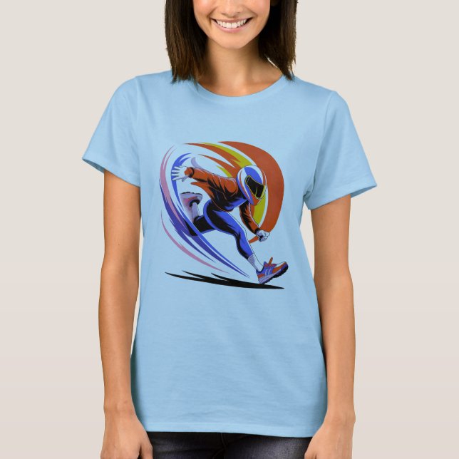 Dynamischer Speed Runner - Futuristische Aktionsgr T-Shirt (Vorderseite)
