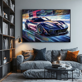 Dynamischer Sportwagen-Rennsport im malerischen St Leinwanddruck