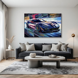 Dynamischer Sportwagen-Rennsport im malerischen St Poster