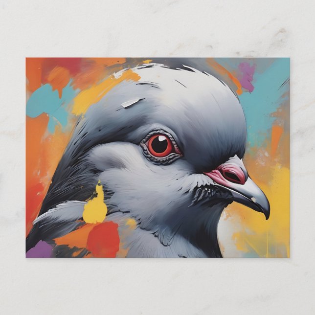 Dynamischer Taube Abstrakt Expressionist Bird Postkarte (Vorderseite)