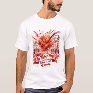 Dynamischer Wasserfarben-Tomaten-Splash-Festival-A T-Shirt