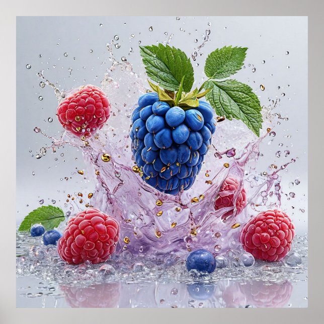 Dynamischer Wasserspritzer Poster (Vorne)