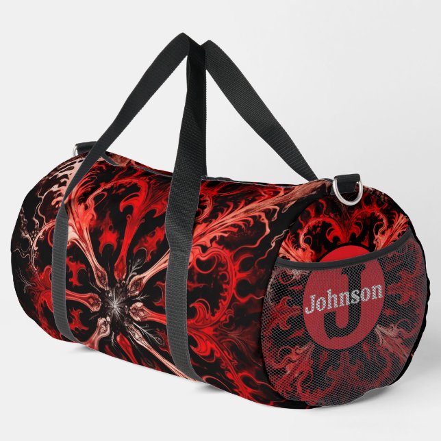 Dynamisches abstraktes Sporttaschen-Monogramm pers Duffle Bag (Rechte Ecke)